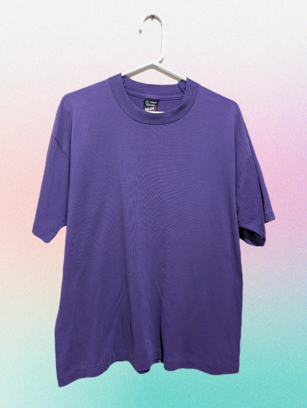 Purple vintage Fruit Of The Loom Shirt 90s Single Stitch Size XL